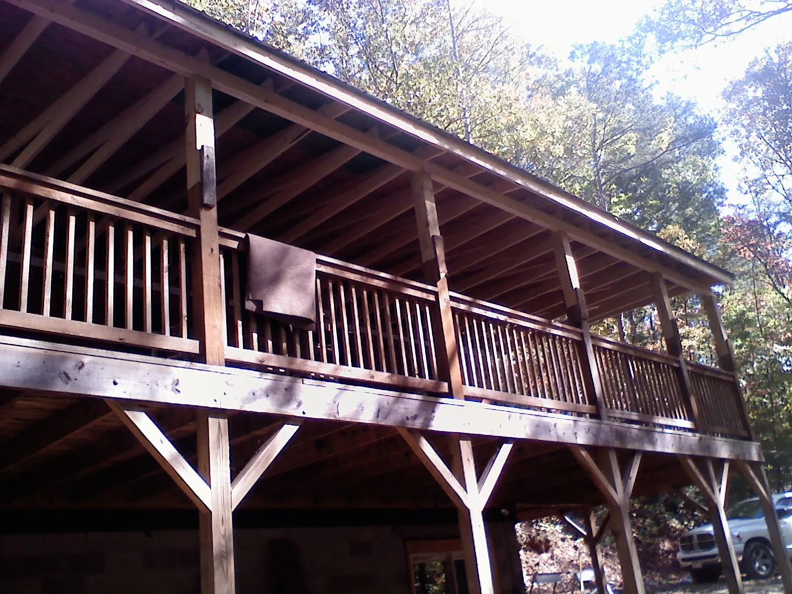 Timber framing under a new elevated porch and deck — Roof Leak Repair in Breinigsville by Roofing Brothers
